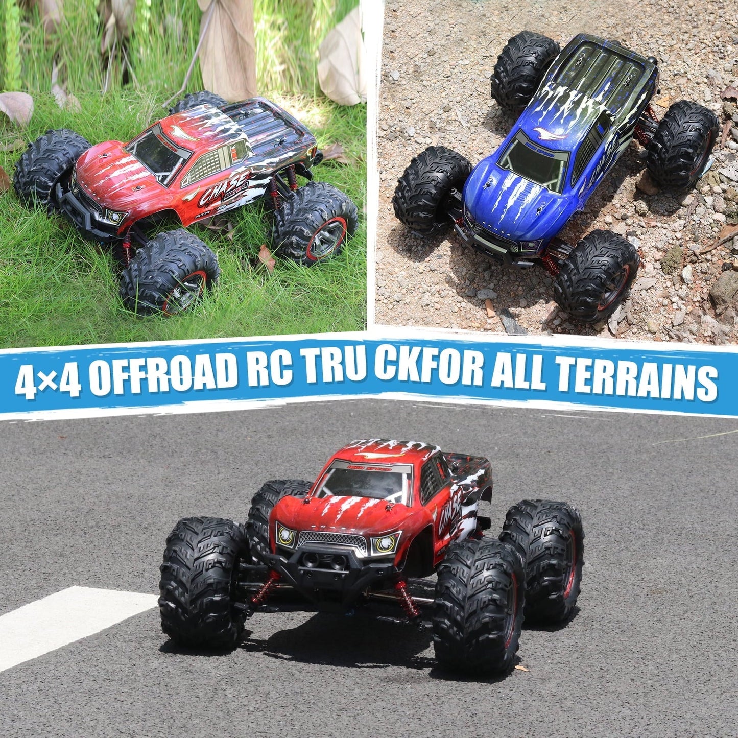 Hot Bee Remote Control Car High Speed RC Cars, 1:10 Scale 30mph 4WD Off Road Monster Trucks,Christmas Gift for Boys Adults