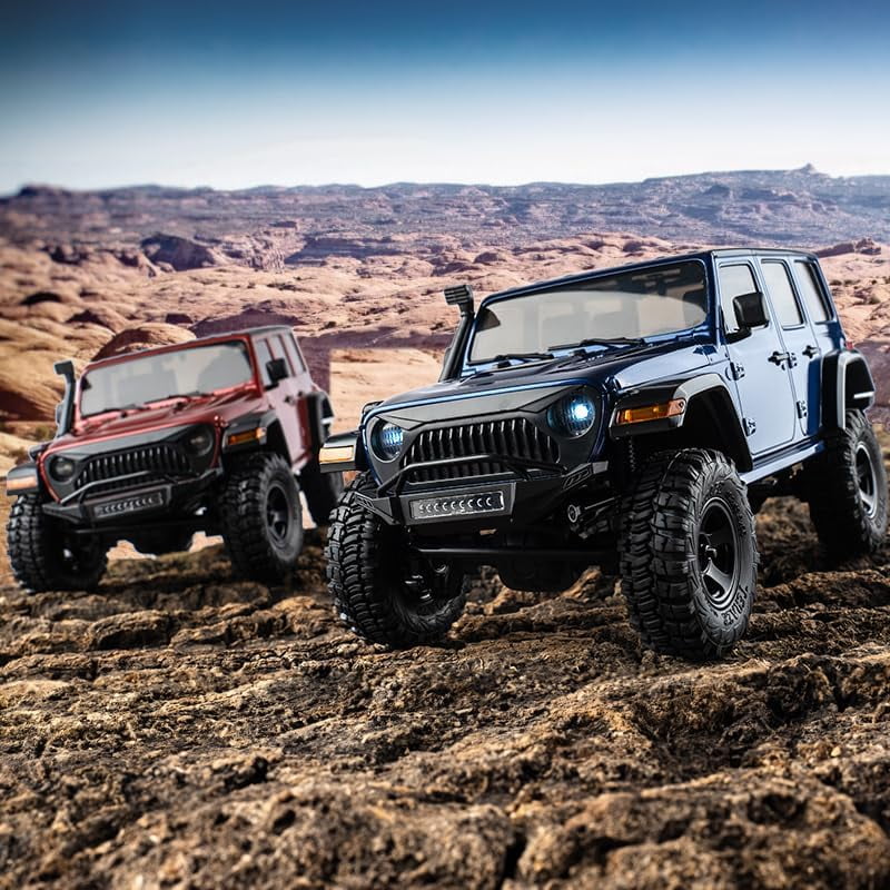 EAZYRC 1/18 RC Crawler Thunderstorm RTR Remote Control Truck, RC Truck 4x4 Waterproof Off-Road Bushed RC Truck Adult Rechargeable RC Crawler with Battery (Blue)
