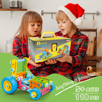 JBeeCtrl STEM Toys for 5 6 7 Year Old Boys Building Toys Blocks Kit Educational Toys Creative Learning Game Engineering Construction Set Christmas Birthday Gifts for 5 6 7 8 Year Old Boys