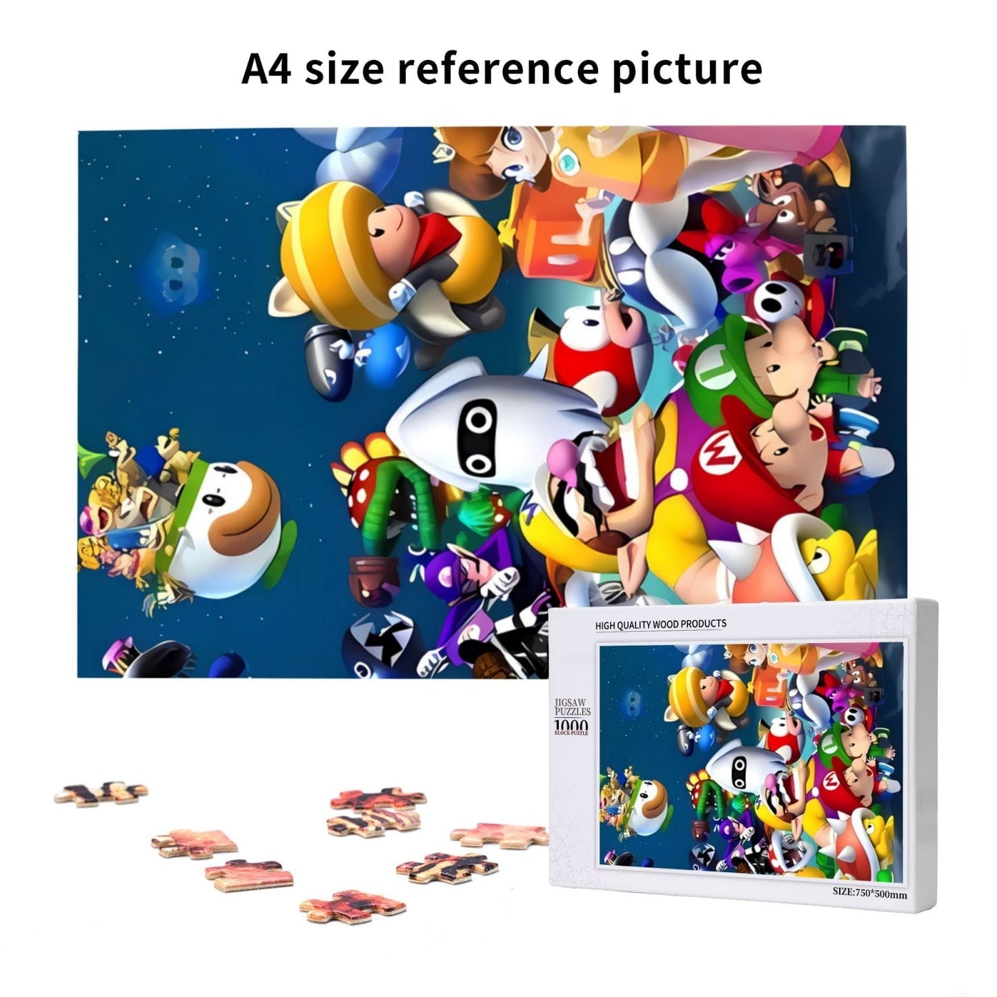 Lsque Mario Pattern Wooden Picture Puzzle ,1000 Piece Jigsaw Puzzle ,Family Fun Puzzle, Home Décor Puzzle, Gift Puzzle(Vertical style)