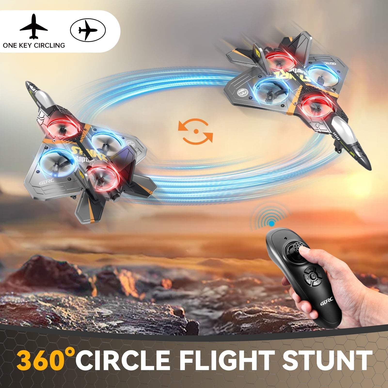 4DRC Drone RC Aircraft Remote Control Foam Glider RC Glider Plane Fixed Wing Airplane Toys for Kids Beginners Adults, Silver