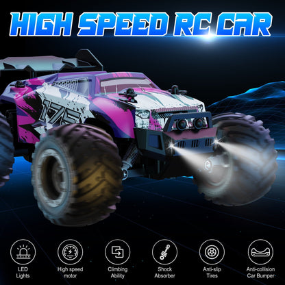UUGEE Remote Control Car, RC Cars for Boys, 1:18 Scale High Speed off Road Monster Trucks with Lights, Christmas Birthday Gifts for 8-12 Kids