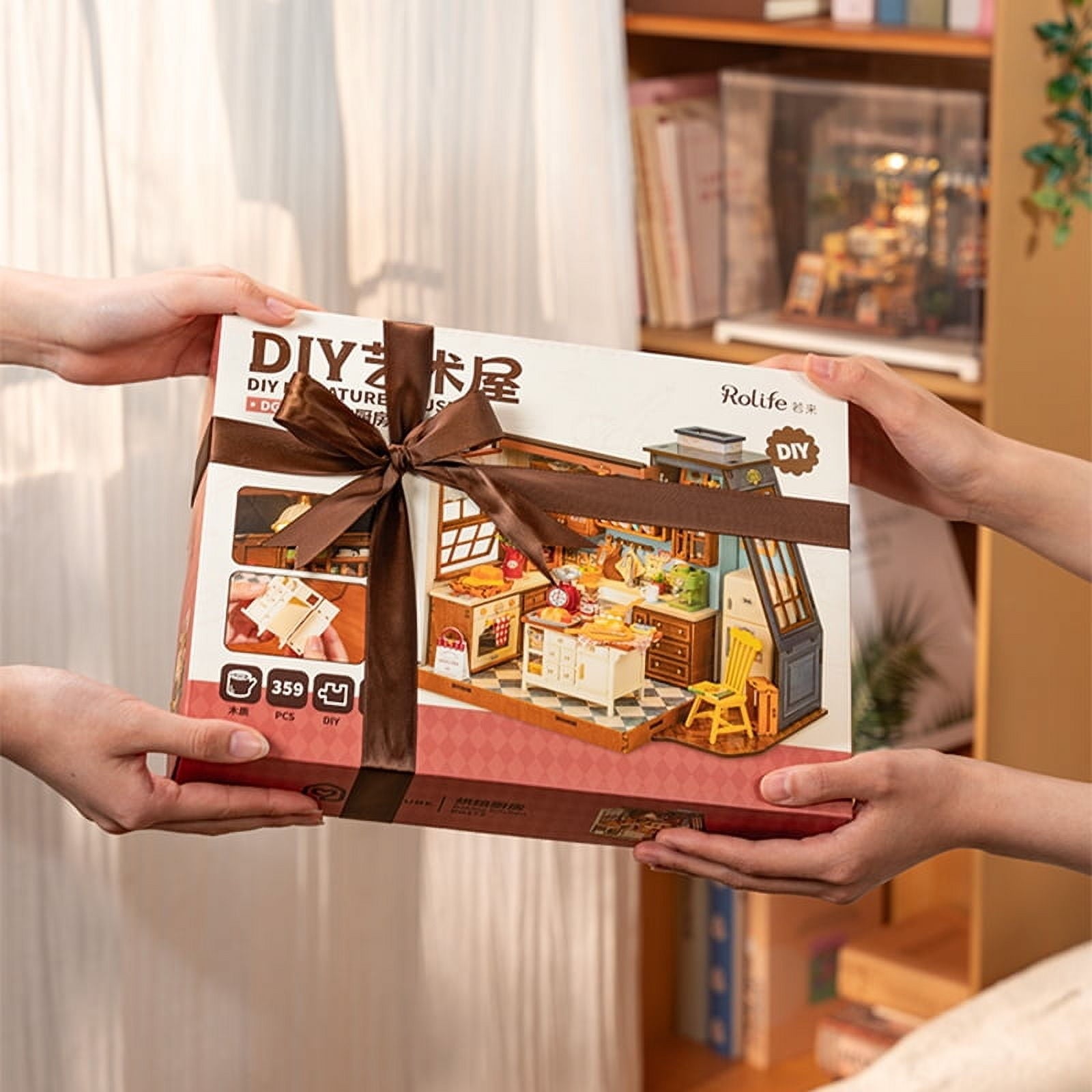 Rolife Baking Kitchen DIY Miniature Dollhouse Wooden Toy for Adult Child Gift