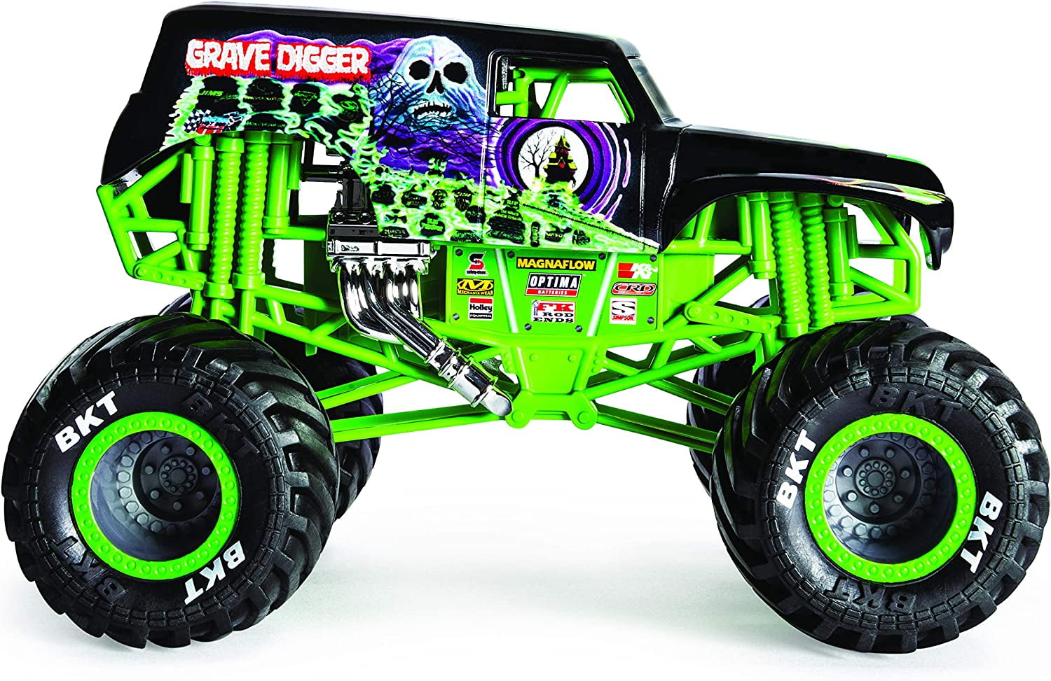 Monster Jam, Official Grave Digger Monster Truck, Die-Cast Vehicle, 1:24 Scale 1:24 Die Cast Truck Grave Digger (Silver)