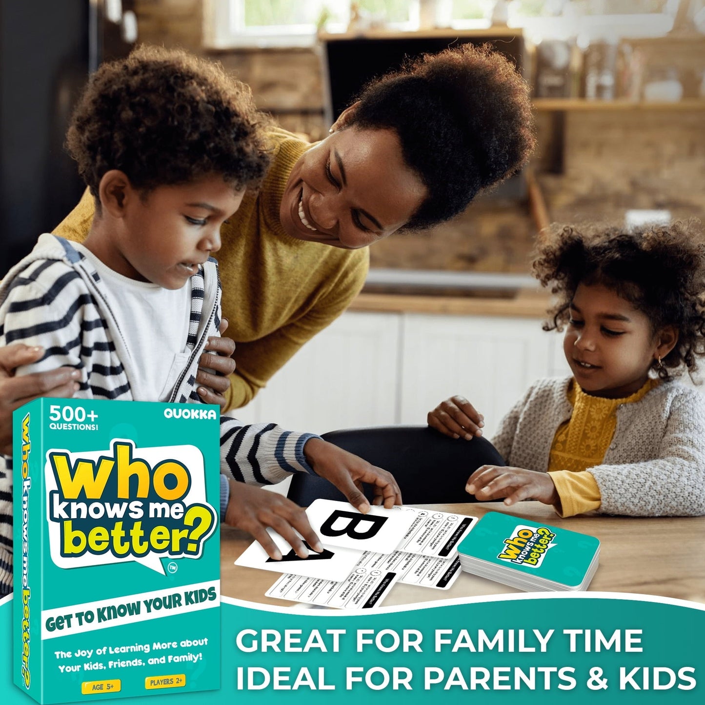 QUOKKA Card Board Game for Kids Ages 5+ and Adults - Who Knows Me Better - Get to Know Your Family