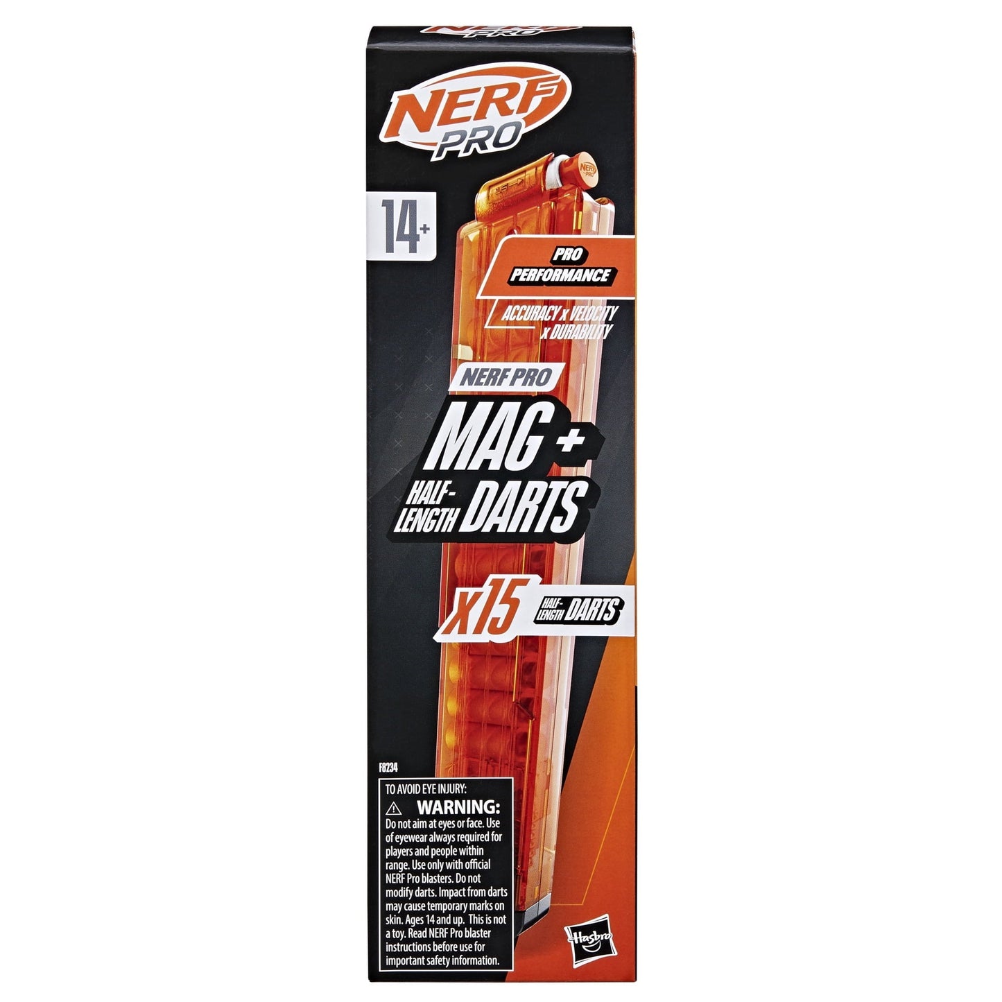 Nerf Pro Half-Length Dart Magazine, 15 Nerf Pro Half-Length Darts, 14+