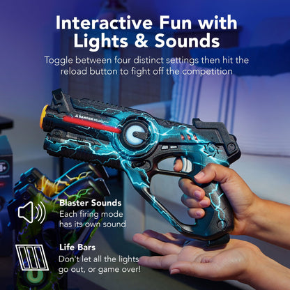 Best Choice Products Set of 4 Rechargeable Laser Tag Blasters No Vests Needed w/Docking Station - Yellow/Green/Blue/Pink