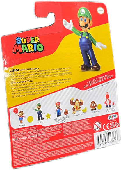 Super Mario Luigi with Super Star Figure