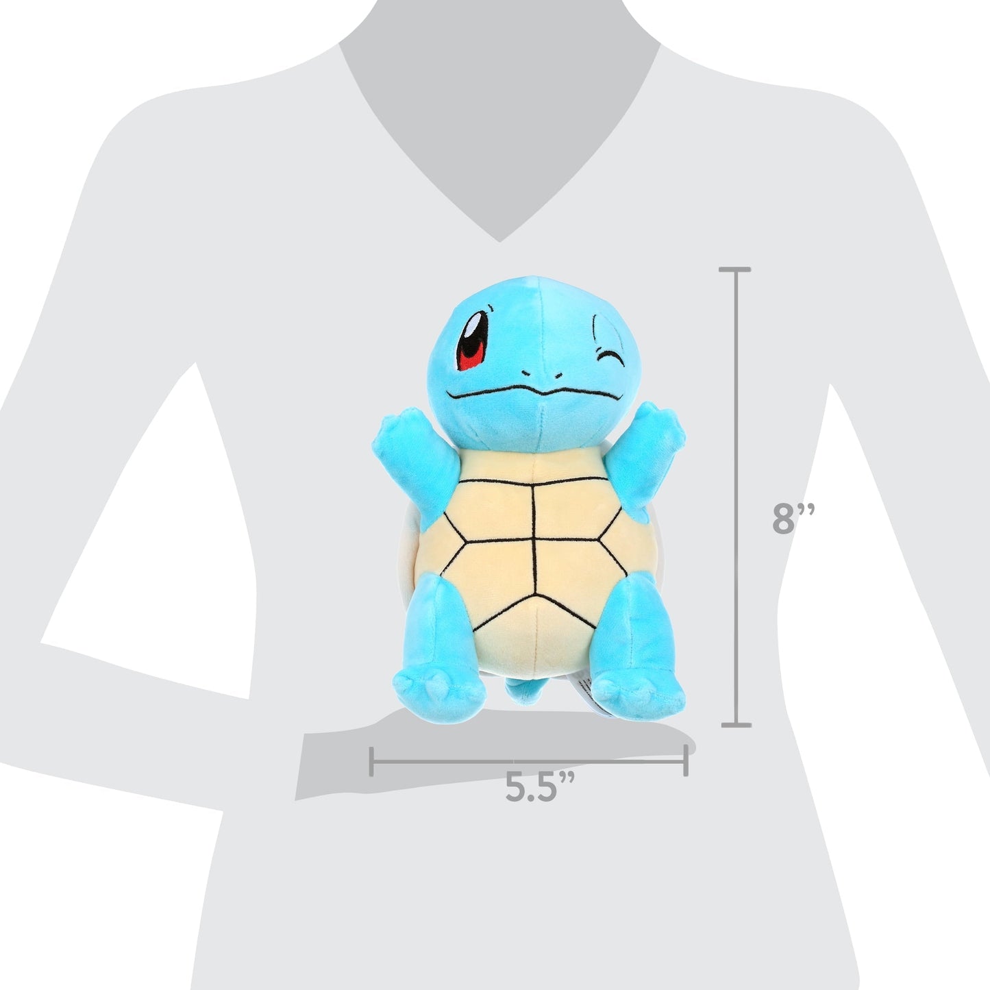 Pokemon 8" Squirtle Plush - Officially Licensed - Generation 1 Starter Figure - Quality Soft Stuffed Animal Toy - Gift for Kids, Boys, Girls - 2+