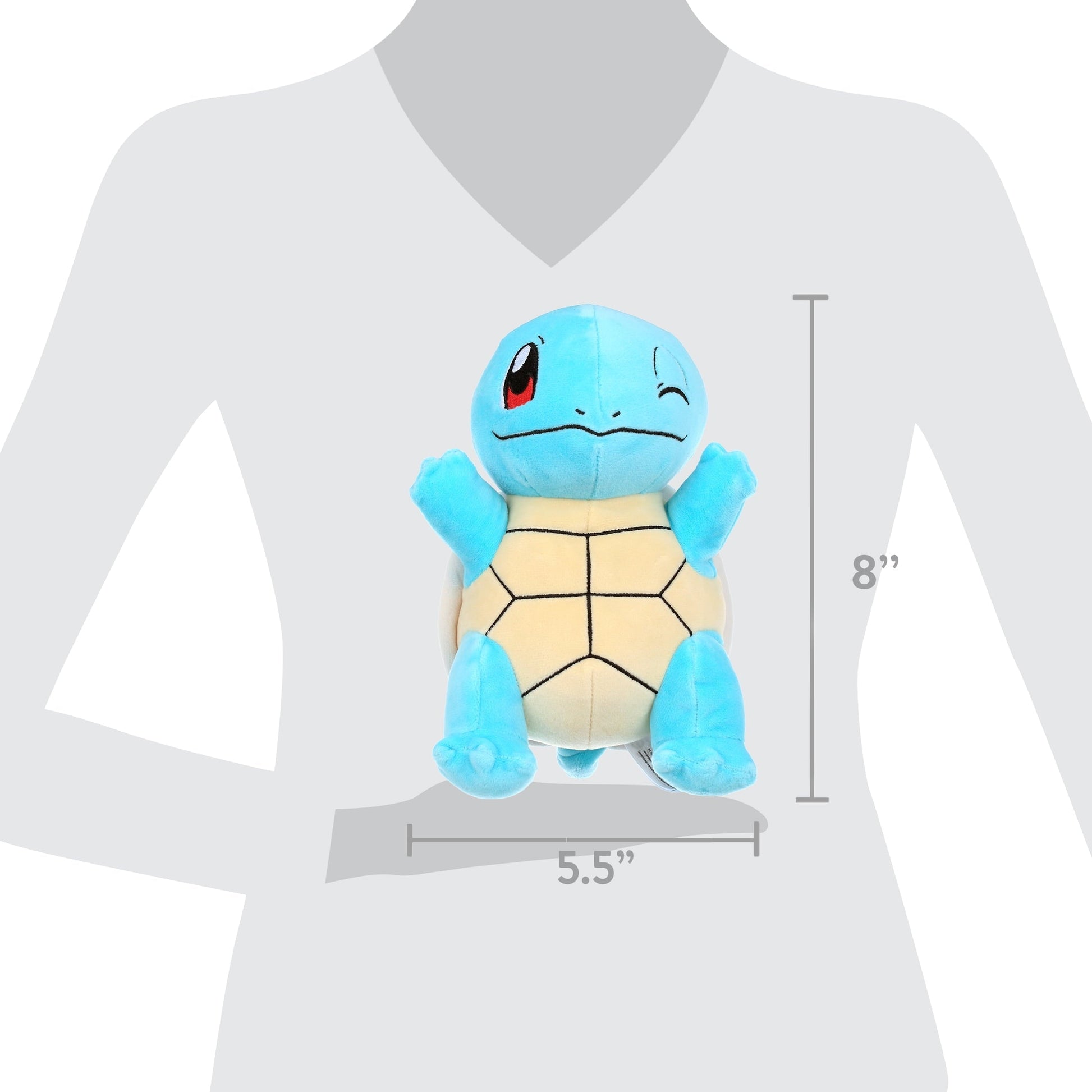 Pokemon 8" Squirtle Plush - Officially Licensed - Generation 1 Starter Figure - Quality Soft Stuffed Animal Toy - Gift for Kids, Boys, Girls - 2+