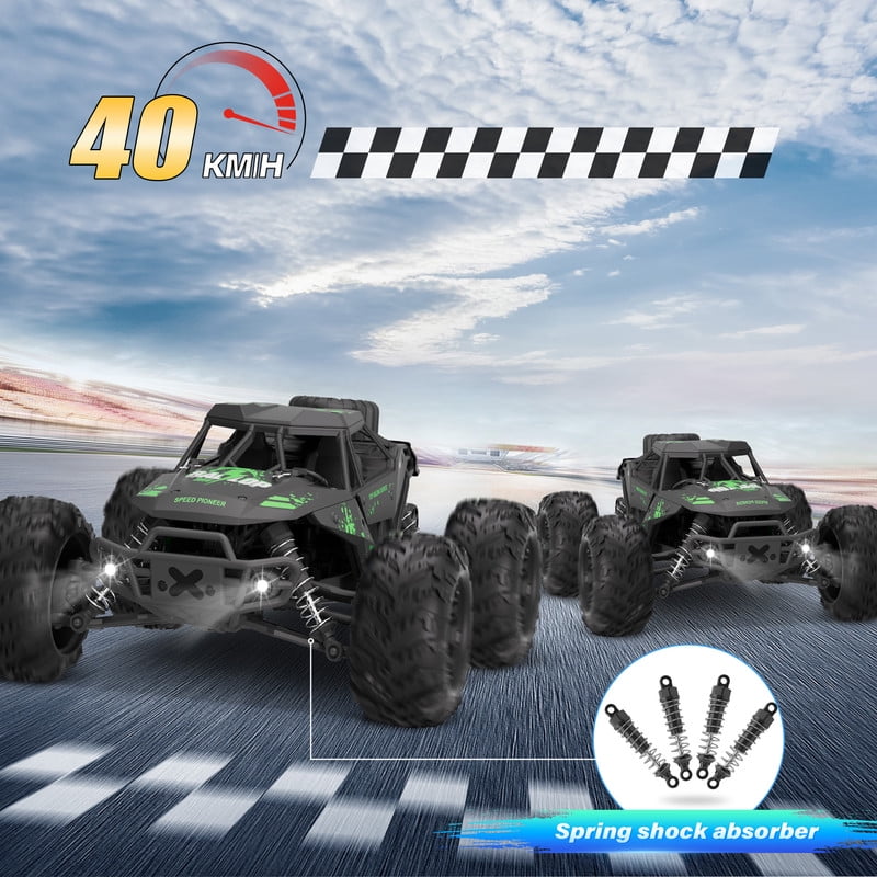 Yexmas 1:16 Scale Fast Large RC Car,40+KM/H All Terrain High Speed Remote Control Car, 4x4 RC Monster Truck with 60 Min Runtime,2 Batteries,Gifts Toys for Kids & Adults,Black