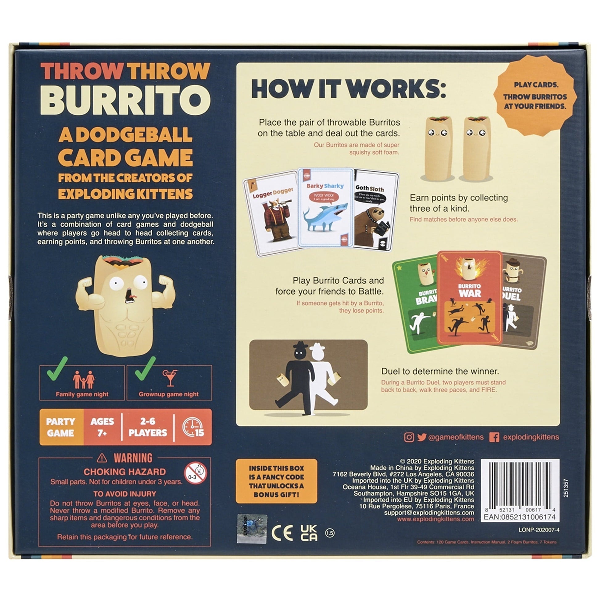 Throw Throw Burrito Official Replacement Burritos Party Game from Exploding Kittens
