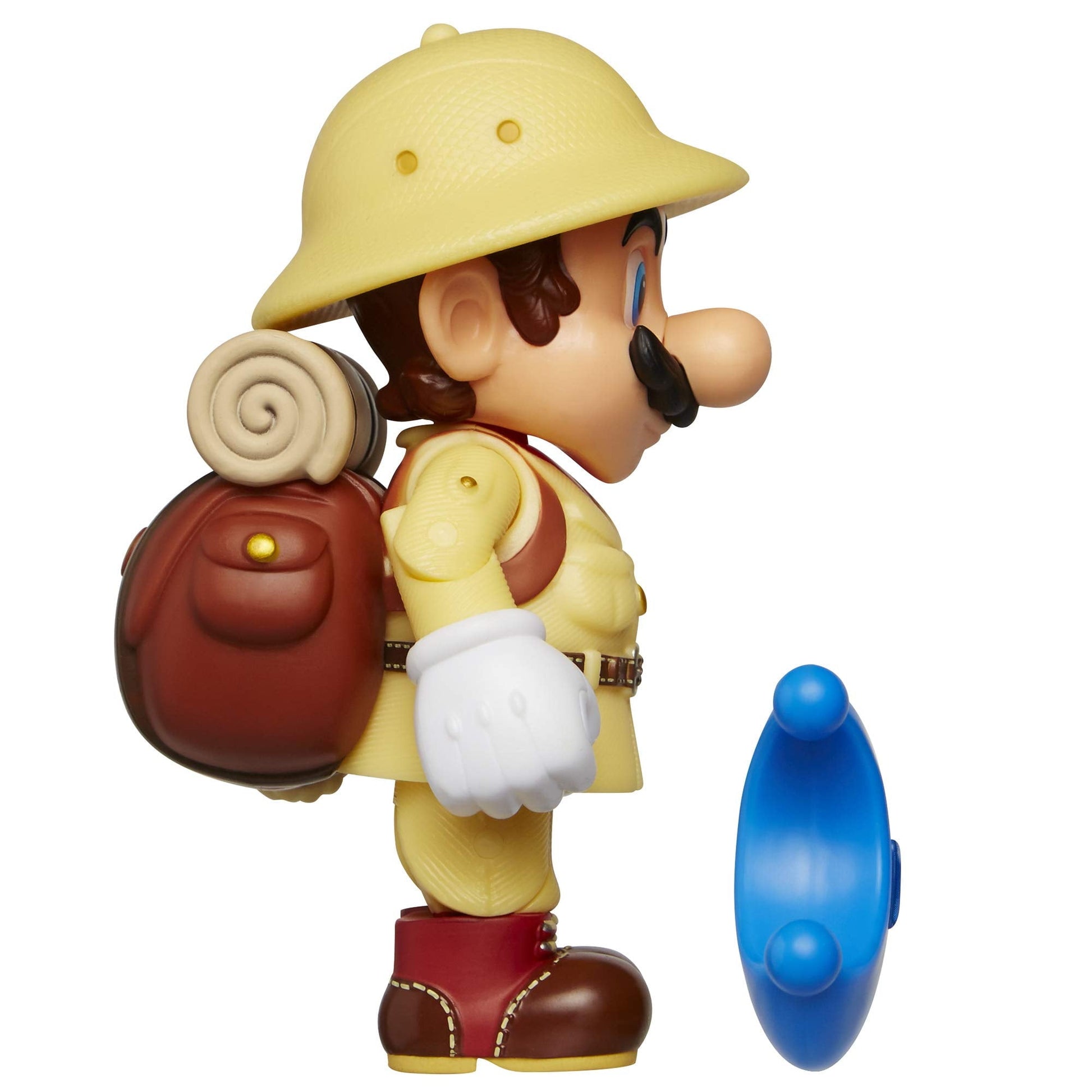 Super Mario Odyssey Explorer Mario Action Figure with Blue Power Moon