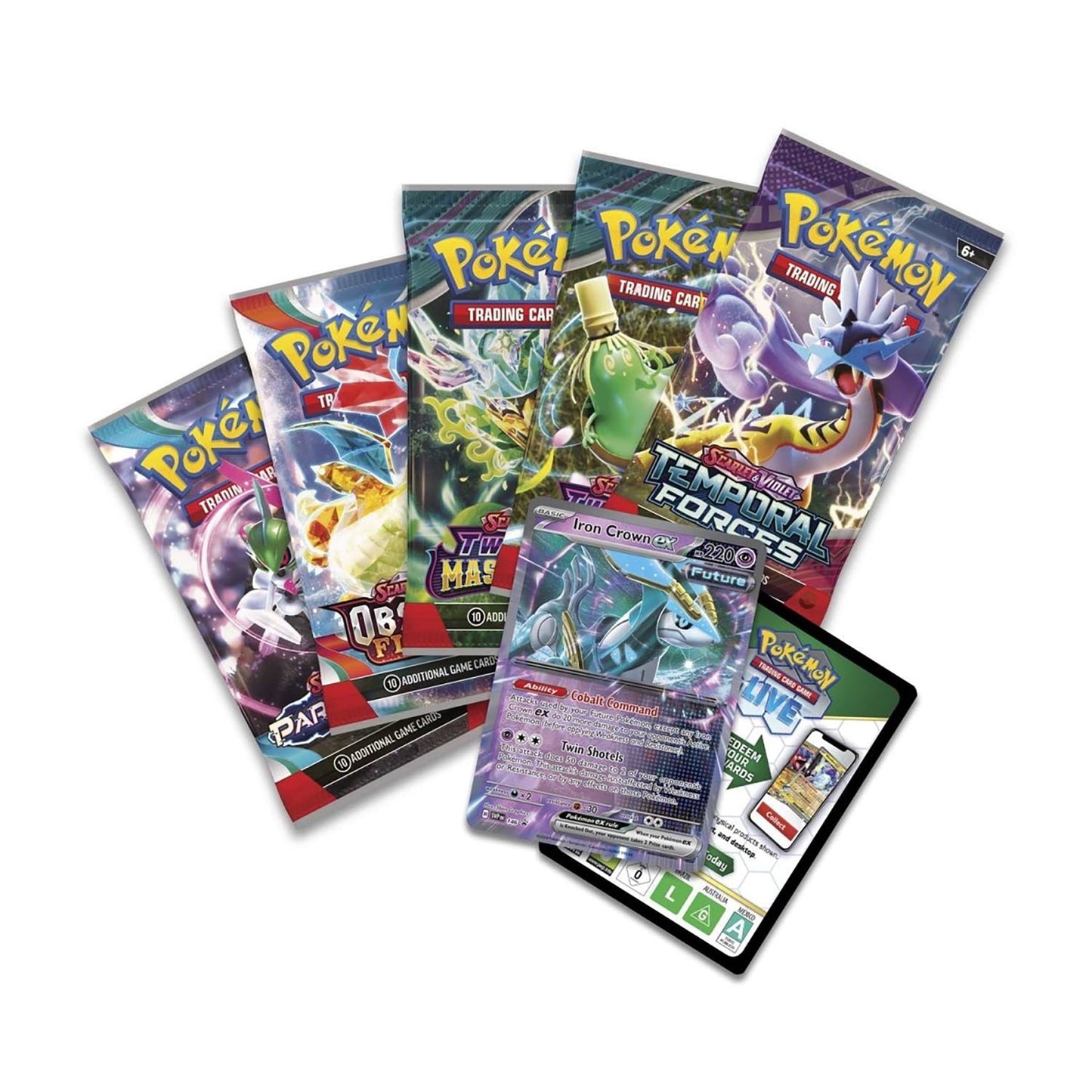 Pokemon Trading Card Games Paradox Destinies Iron Crown ex Tin