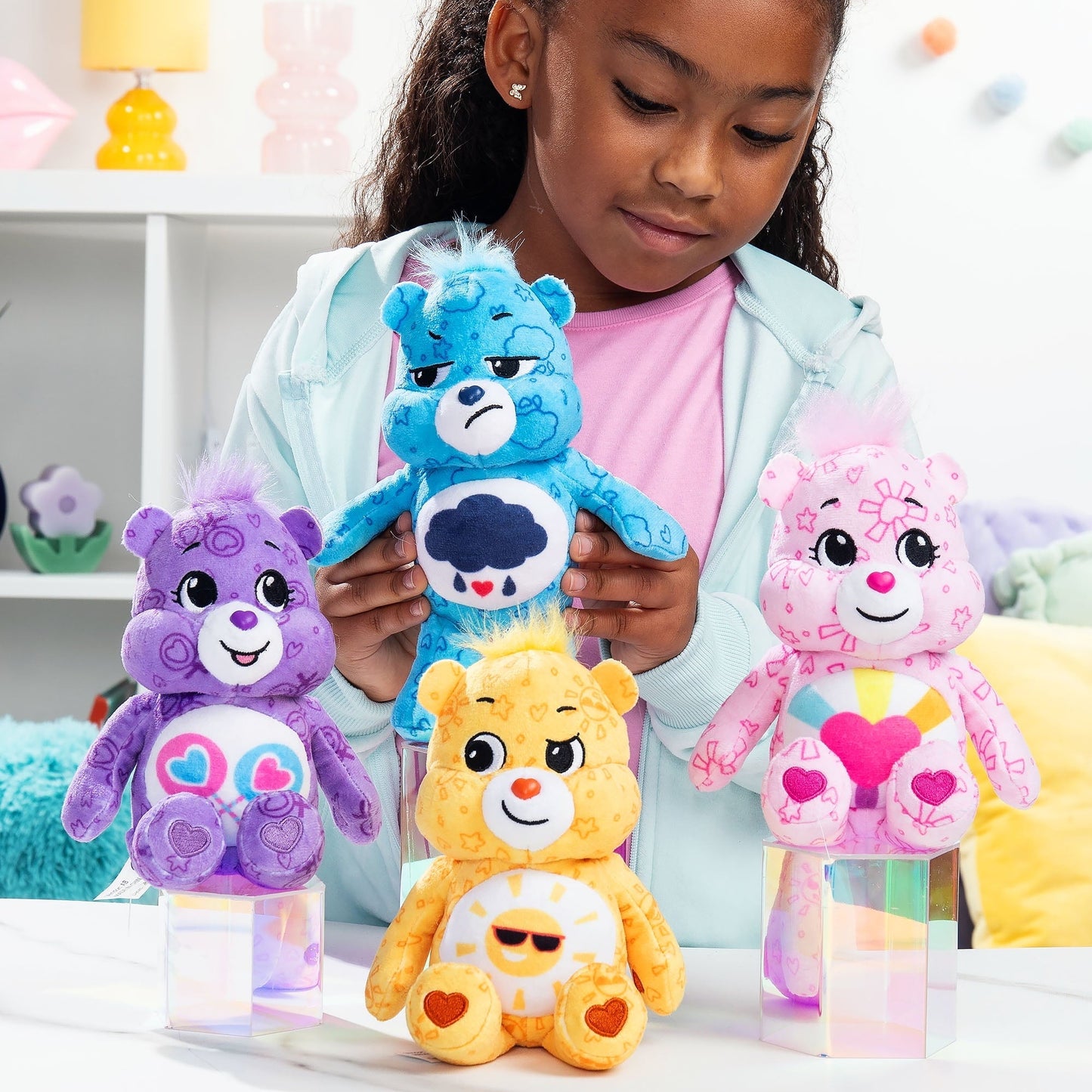 Care Bears 8 Inch Plush 4-Pack Treasure Box Wave 2 - Soft Huggable Material! For Kids 4 Years and up.
