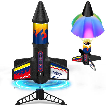 JEEXI Rocket Launcher for Kids – Electric Flying Toy with Motorized Rocket & Parachute, STEM Fun, Launches Up to 150ft, Great Birthday Gift