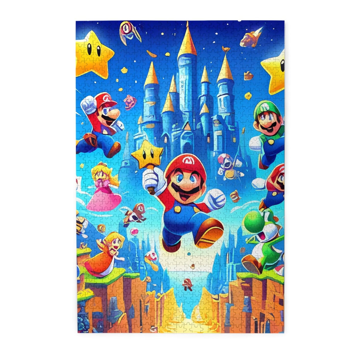 Lsque Mario Pattern Wooden Picture Puzzle ,1000 Piece Jigsaw Puzzle ,Family Fun Puzzle, Home Décor Puzzle, Gift Puzzle(Vertical style)