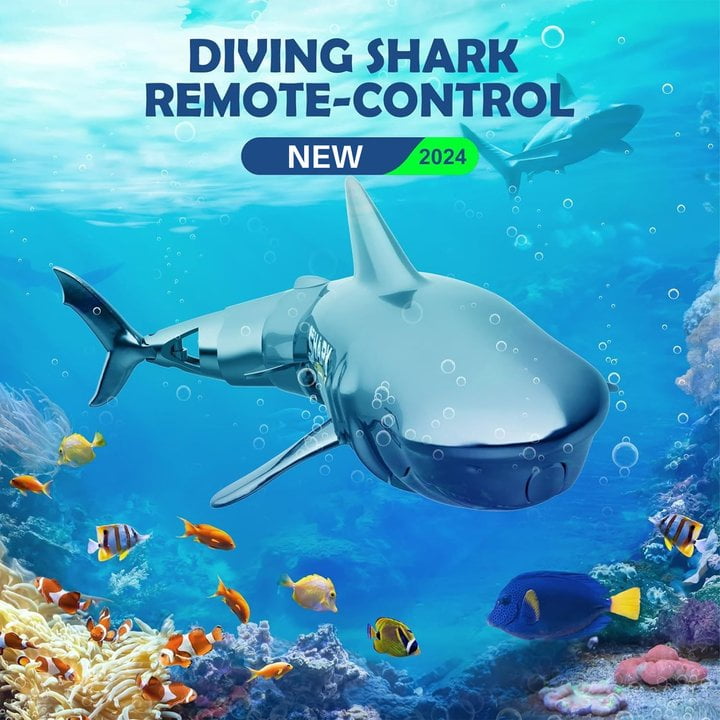 UUGEE Remote Control Shark Toys for Boys Girls, 2.4G Mimi RC Diving Shark Toy Boat Swimming Pool Toys Christmas Birthday Gifts for Kids Age 6+