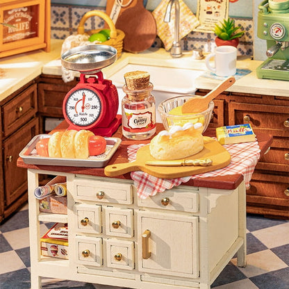 Rolife Baking Kitchen DIY Miniature Dollhouse Wooden Toy for Adult Child Gift