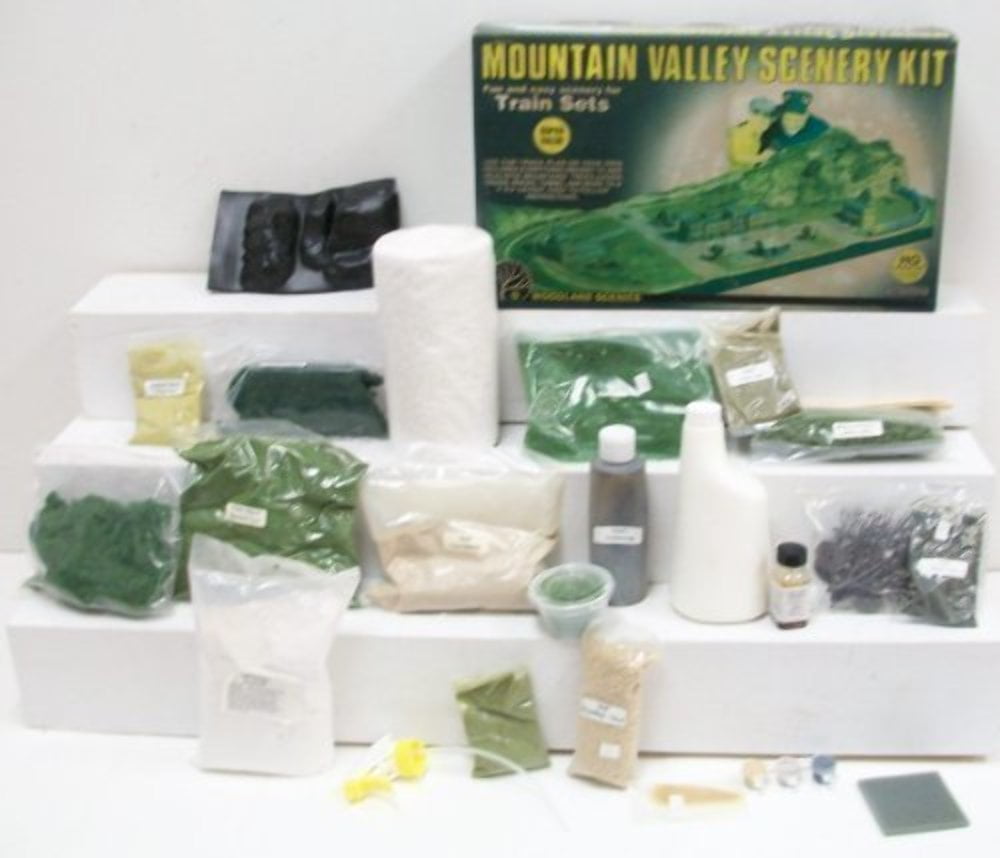 Woodland Scenics Mountain Valley Scenery Kit, HO Scale Model Train Set, 24+ Pieces