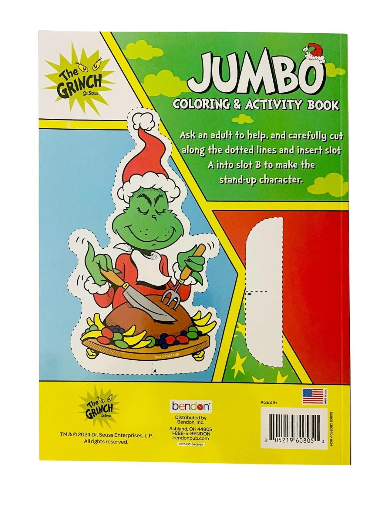 Dr. Seuss How The Grinch Stole Christmas Jumbo Coloring & Activity Book, 64-pages, by Bendon, Paperback