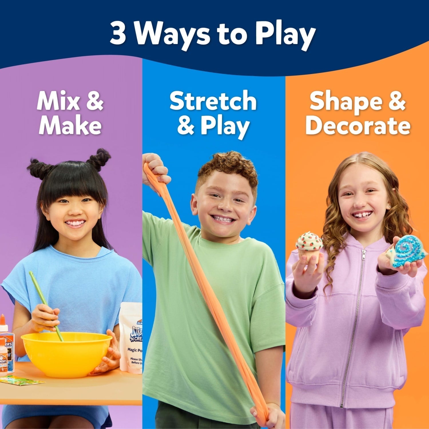 Elmer’s Stretch 'N Create Dough Kit, 3 Ways to Play, Personalization Kit, 16 Piece Kit