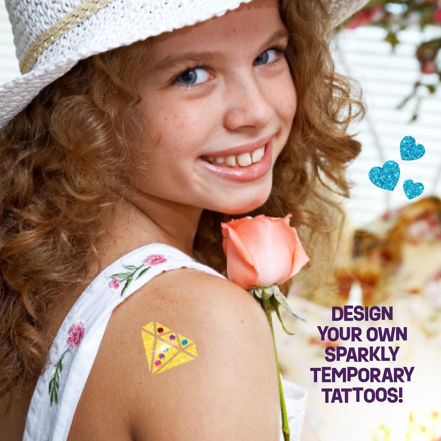 Glitter Tattoo Kit for Girls - Fun Craft Gift with Sparkly & Metallic Temporary Tattoos for Ages 6–11
