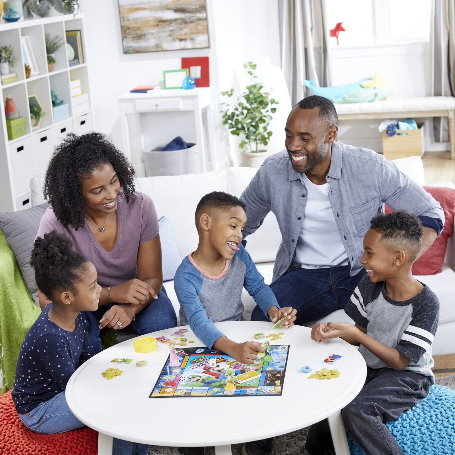 Monopoly Junior Super Mario Edition Board Game, Fun Kids' Ages 5 and Up, Explore The Mushroom Kingdom as Mario, Peach, Yoshi, or Luigi ( Exclusive)