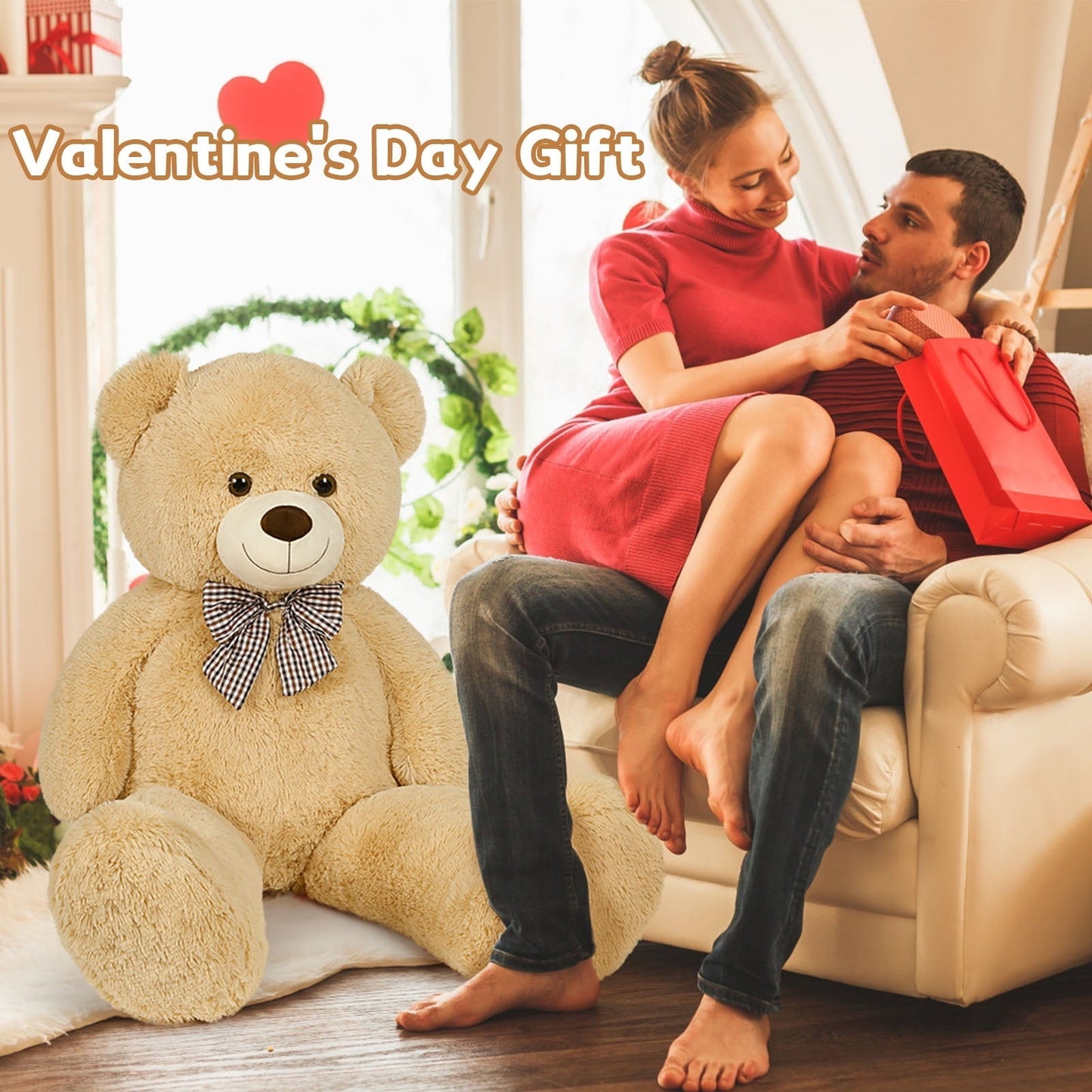 MorisMos Giant Teddy Bear 4ft Stuffed Animal Soft Big Stuffed Bear Plush Toy