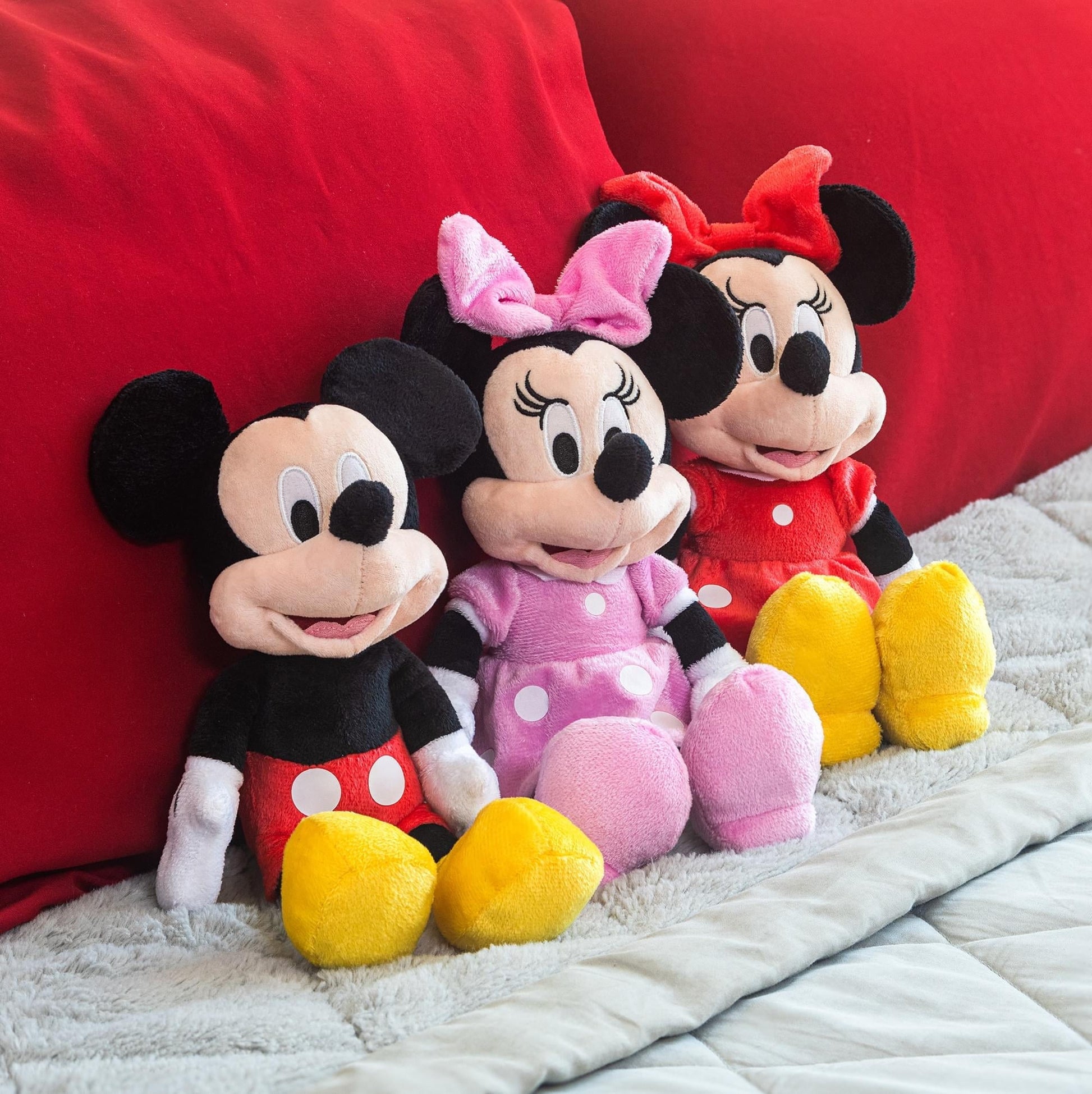 Disney Minnie Mouse Plush Doll 11" Pink Dress Stuffed Toy Girls