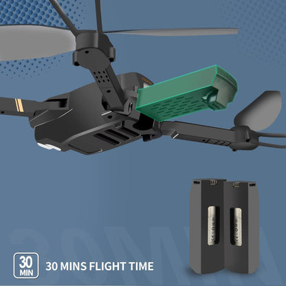 4DRC Drone with 1080P HD Camora for Kids and Sons, FPV Live Vedio 2 Meduler Batteries Black