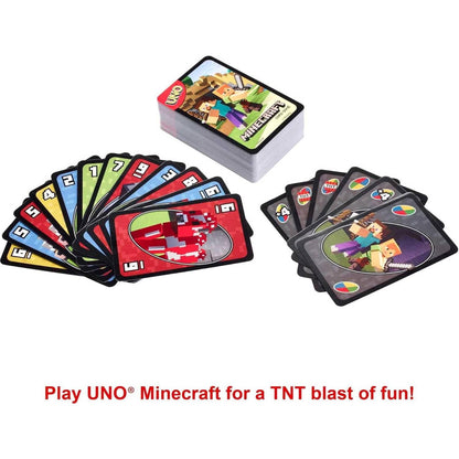 UNO Minecraft Card Game for Kids and Families, 2 to 10 Players, Ages 7 and Up (Pack of 2)
