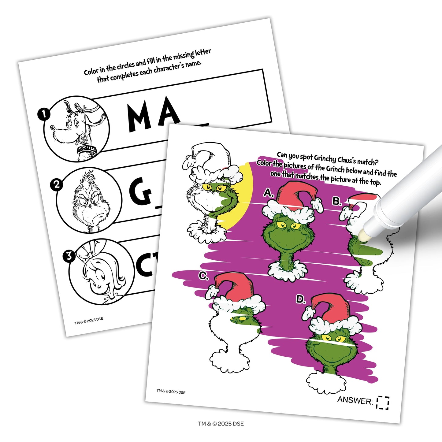Dr. Seuss How The Grinch Stole Christmas 10-Page Imagine Ink Coloring Book, Paperback by Bendon for Children