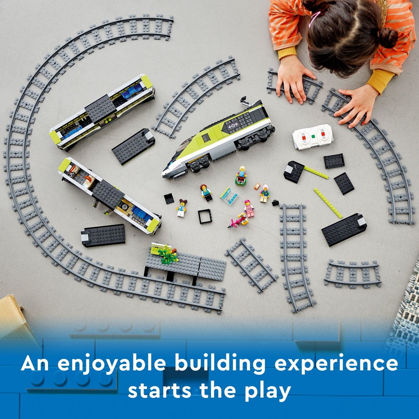 LEGO City Express Passenger Train Set, 60337 Remote Controlled Toy, Gifts for Kids, Boys & Girls with Working Headlights, 2 Coaches and 24 Track Pieces