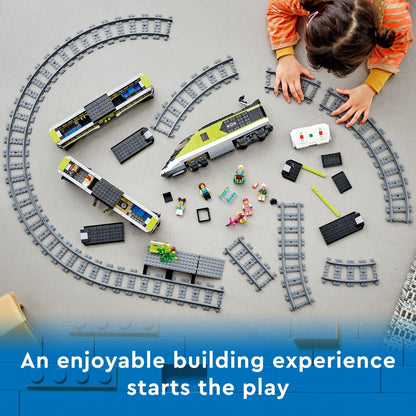 LEGO City Express Passenger Train Set, 60337 Remote Controlled Toy, Gifts for Kids, Boys & Girls with Working Headlights, 2 Coaches and 24 Track Pieces