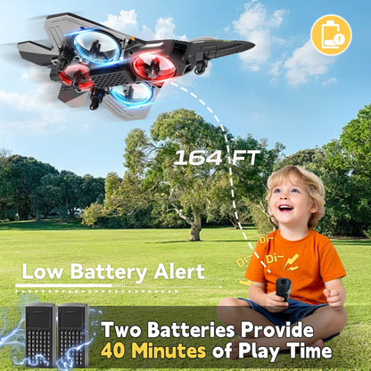 4DRC Drone RC Aircraft Remote Control Foam Glider RC Glider Plane Fixed Wing Airplane Toys for Kids Beginners Adults, Silver