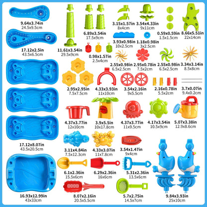 Dinosaur Planet Kids Sand Water Table, Sandbox Table Kids Activity Sensory Play Table Summer Outdoor Toys Boys Girls Gift
