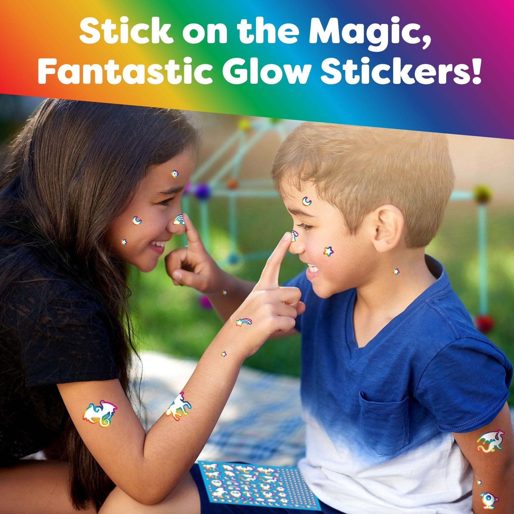 Power Your Fun Forts Construction Set, 90 Pieces Glow in the Dark Building Set with Stickers, Kids Toy for 4+ Years