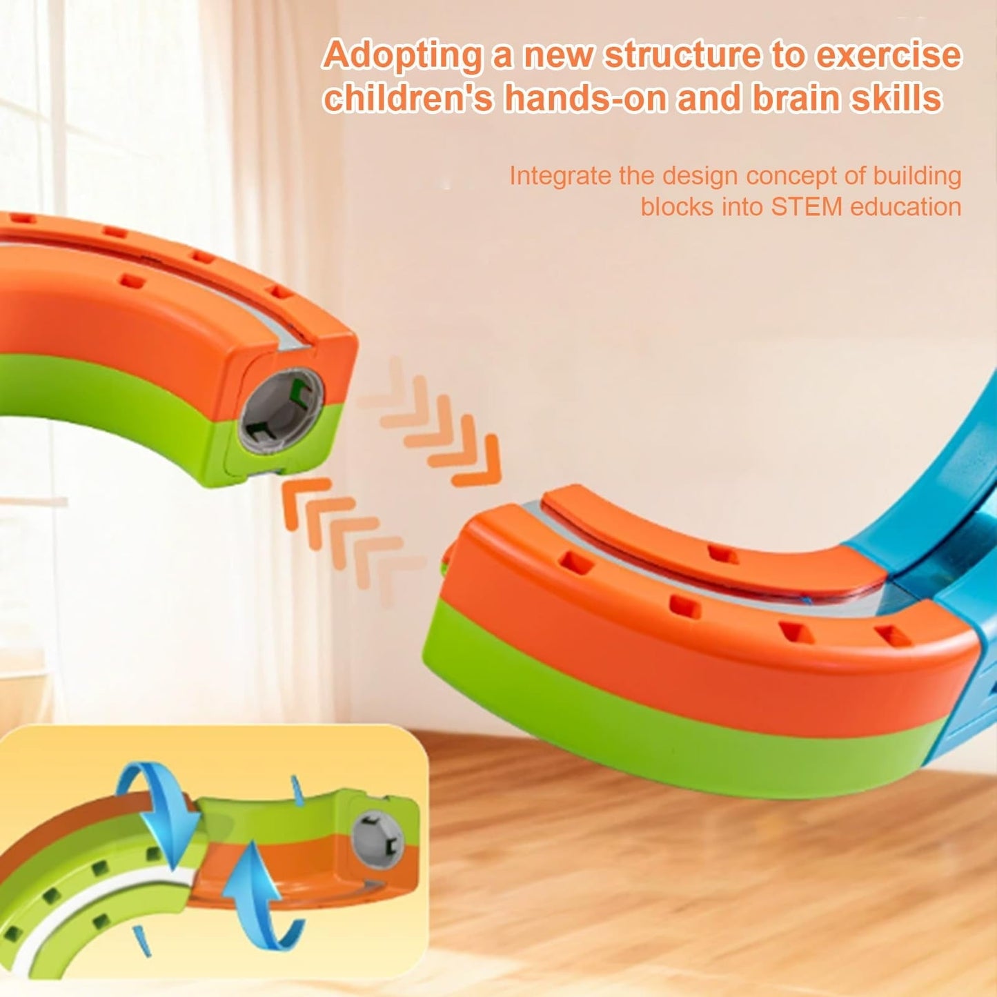 KlickRail Electric Train Set - Electric Magnetic Train Track Building Set - Modular 3D Clip Design with Motorized Car for Gravity Defying Routes and Creative Layouts