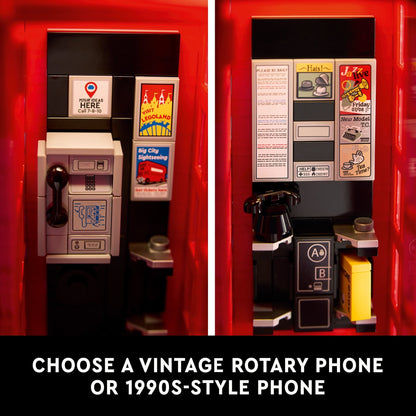 LEGO Ideas Red London Telephone Box Model for Adults, London Phone Booth and Cell Phone Holder for Build and Display, Creative Gift Idea for Travelers, London Souvenir for Home or Office Décor, 21347