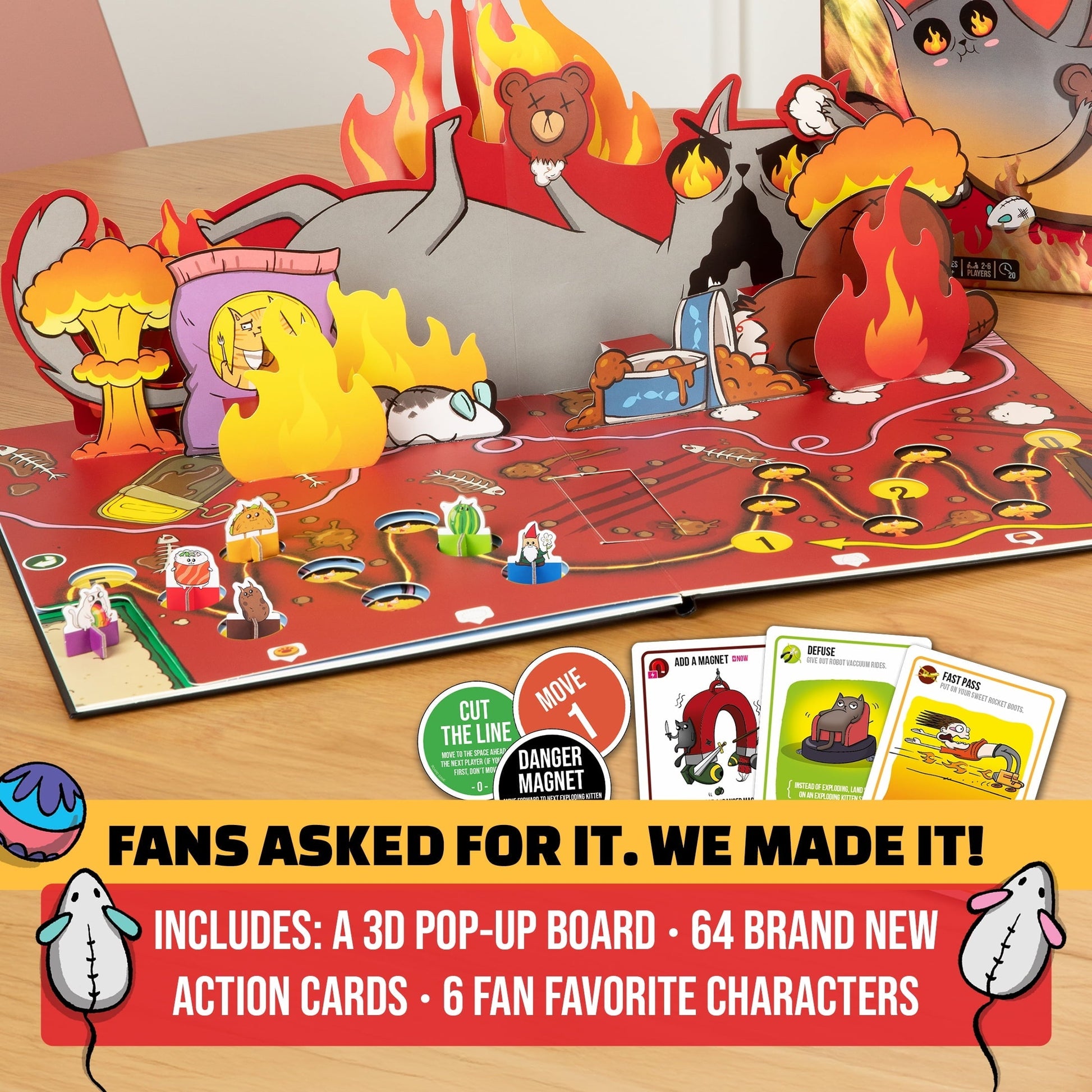 Exploding Kittens: The Board Game - The Action Packed Party Game to Celebrate their 10th Birthday - for 2-6 Players Aged 7+