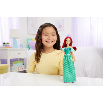 Disney Princess Ariel Fashion Doll with Red Hair, Blue Eyes & Tiara Accessory, Sparkling Look