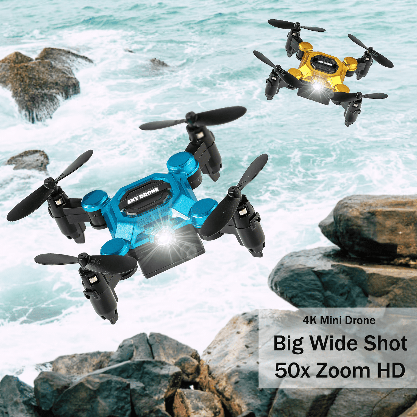 HNH 4K Mini Foldable Drone for Kids, Drone with Camera, RC Drone with Altitude Hold 3D Flips and Headless Mode Easy to Fly