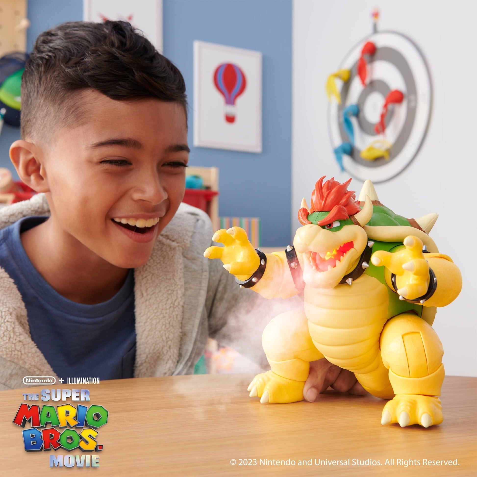 The Super Mario Bros. Movie 7 inch Feature Bowser Action Figure with Fire Breathing Effects
