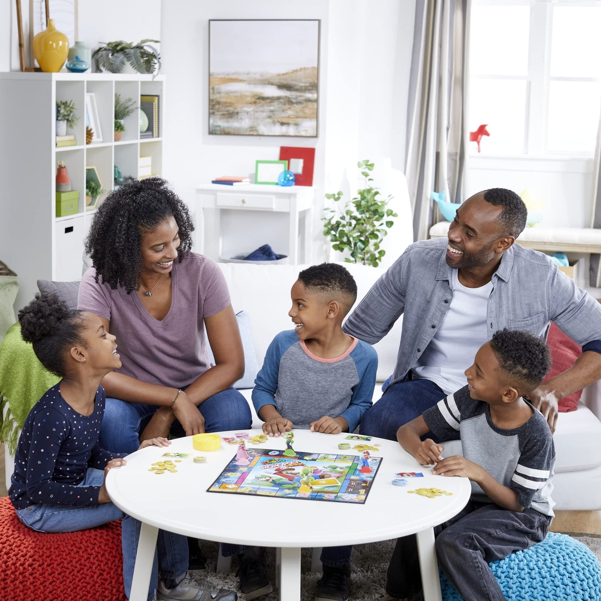 Monopoly Junior Super Mario Edition Board Game, Fun Kids' Ages 5 and Up, Explore The Mushroom Kingdom as Mario, Peach, Yoshi, or Luigi ( Exclusive)
