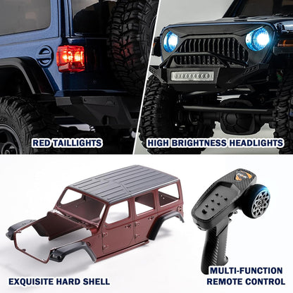 EAZYRC 1/18 RC Crawler Thunderstorm RTR Remote Control Truck, RC Truck 4x4 Waterproof Off-Road Bushed RC Truck Adult Rechargeable RC Crawler with Battery (Blue)
