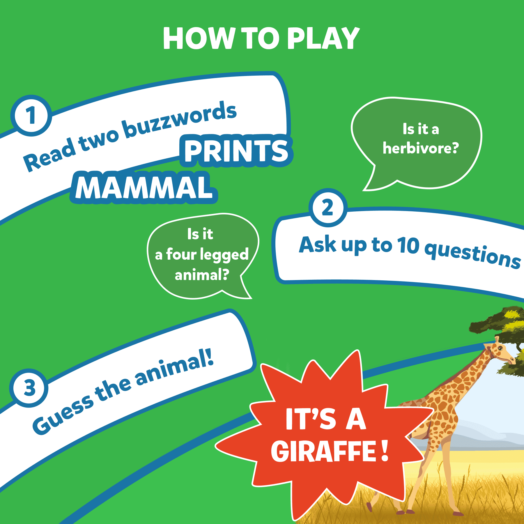Skillmatics Card Game Guess in 10 World of Animals, Gifts for Kids and Adults