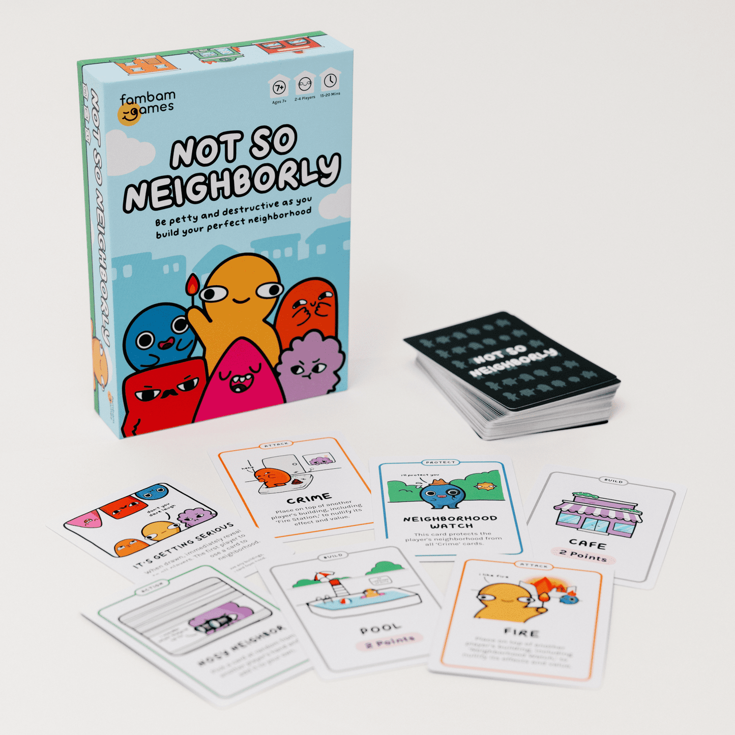 FamBam Games Not So Neighborly Card Game, Ages 7+, Perfect for Game Nights (Walmart Exclusive)