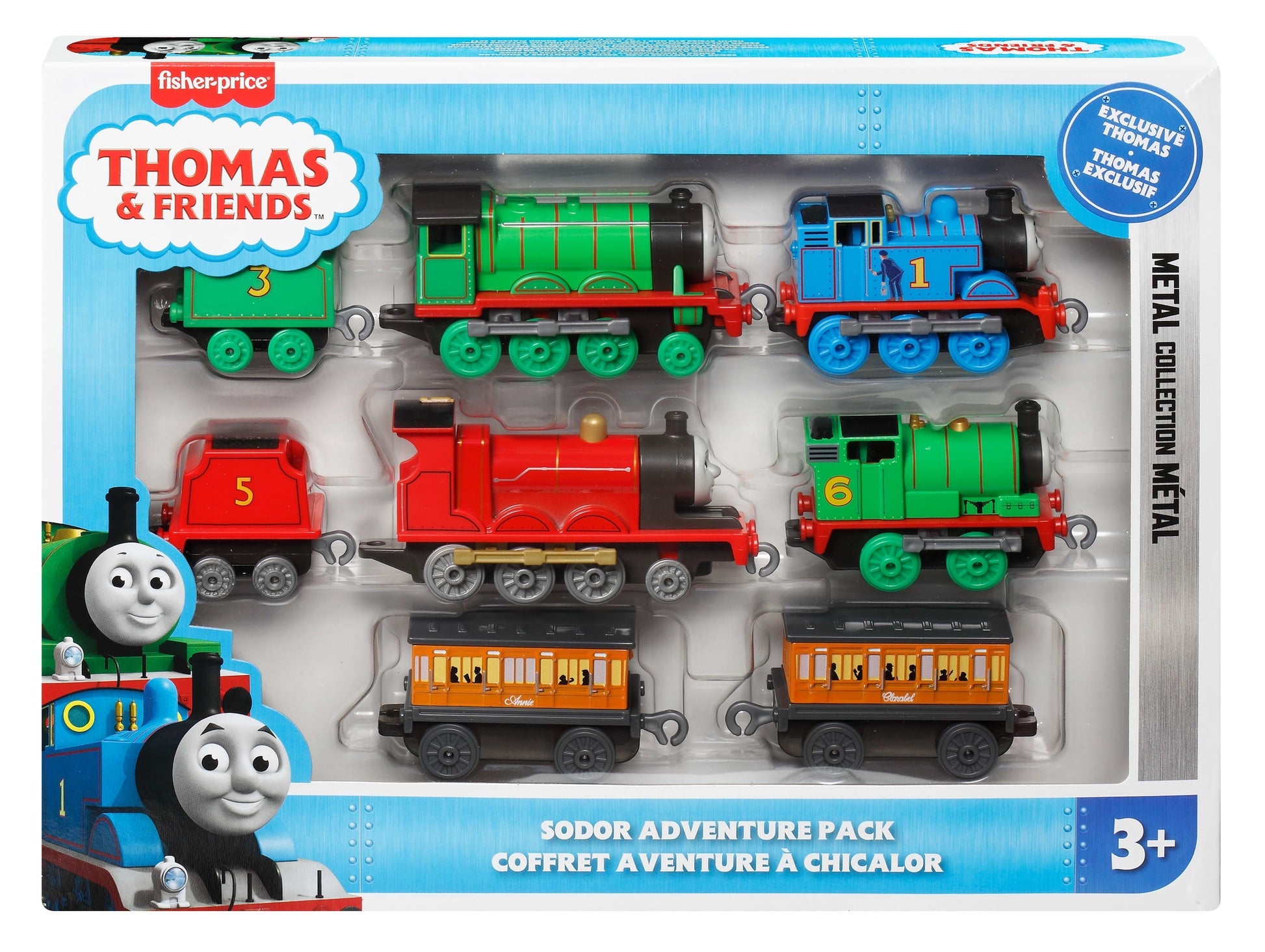 Thomas & Friends Multipack by Fisher-Price, 6 Toy Train Engines & 2 Cargo Cars [Walmart Exclusive]