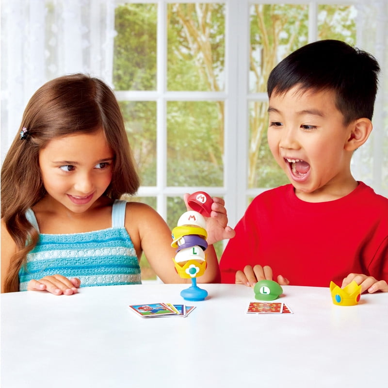Epoch Games Super Mario Cap Tower Balancing Game, Tabletop Skill and Action Game, Ages 4+